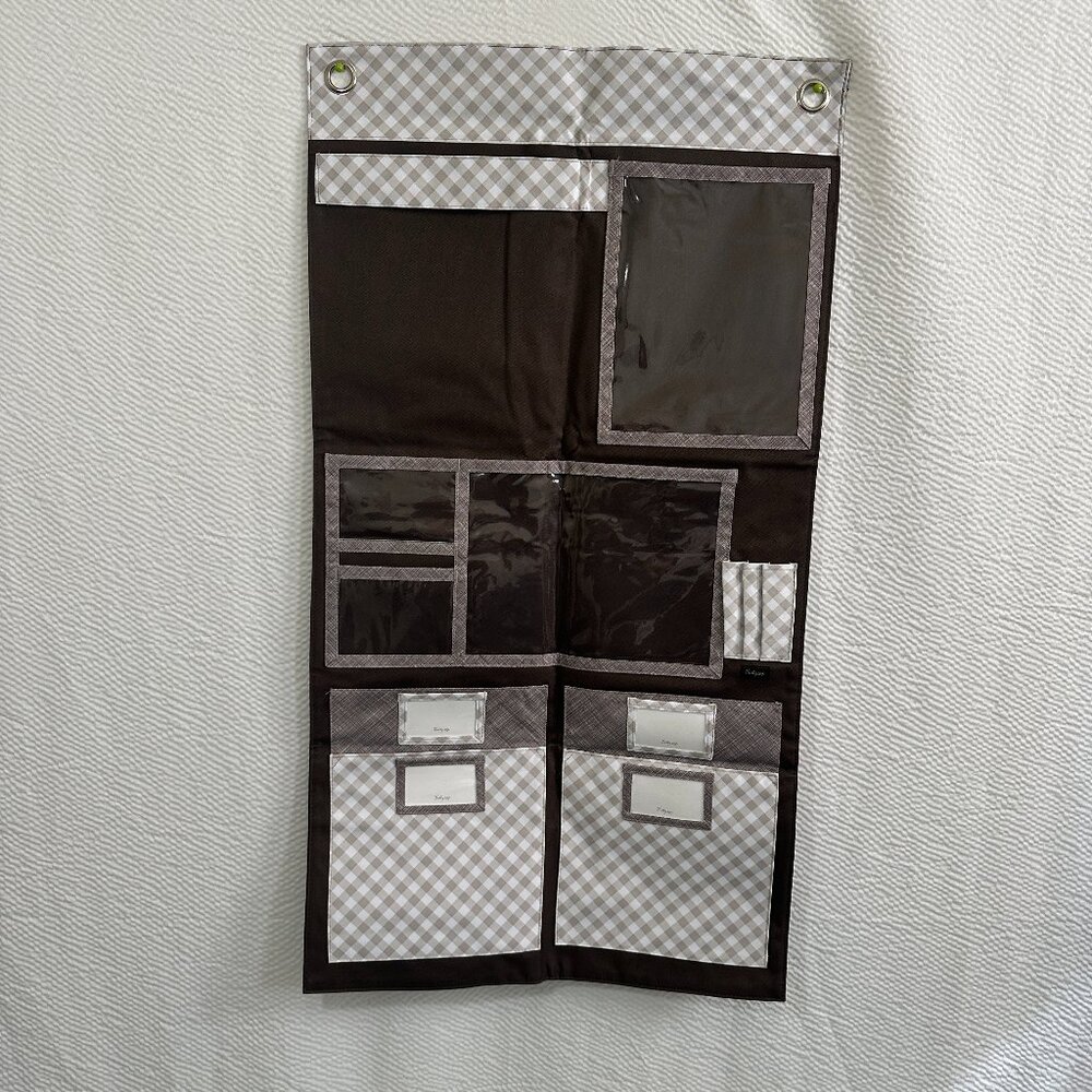 Thirty-One Hang up Home Organizer in Taupe Gingham